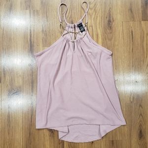 Plated halter tank top